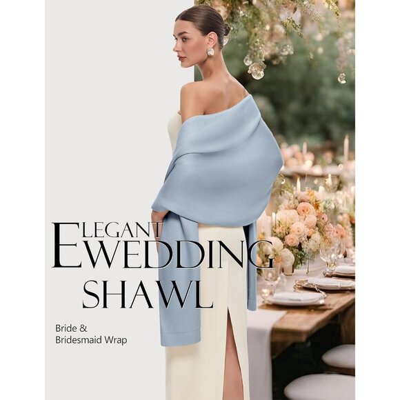 Women's Blue Luxury Silk Satin Scarf Shawl Wrap Elegant And Stylish Accessory - Picture 3 of 7